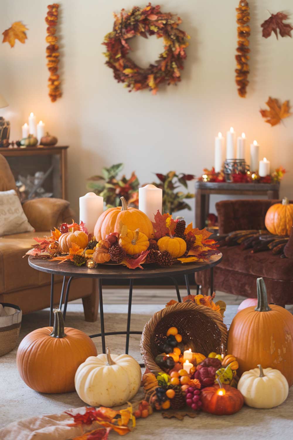 Thabnksgiving Day Home Decor with Fall Vegetables