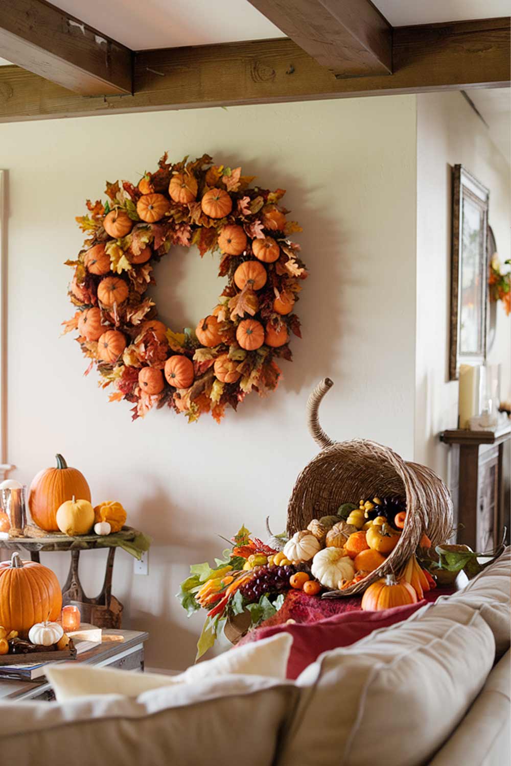 Living Room Thanksgiving Decor