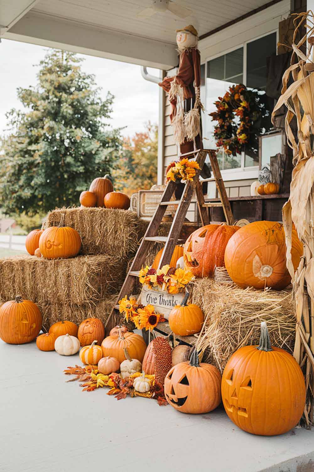 Front Porch Thanksgiving Decor