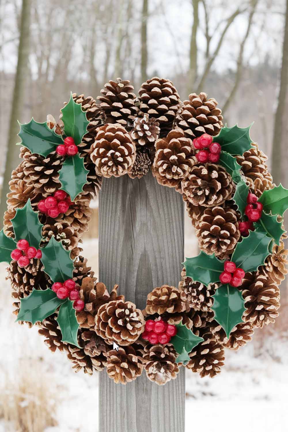 Christmas Wreath Decoration Ideas with Cones