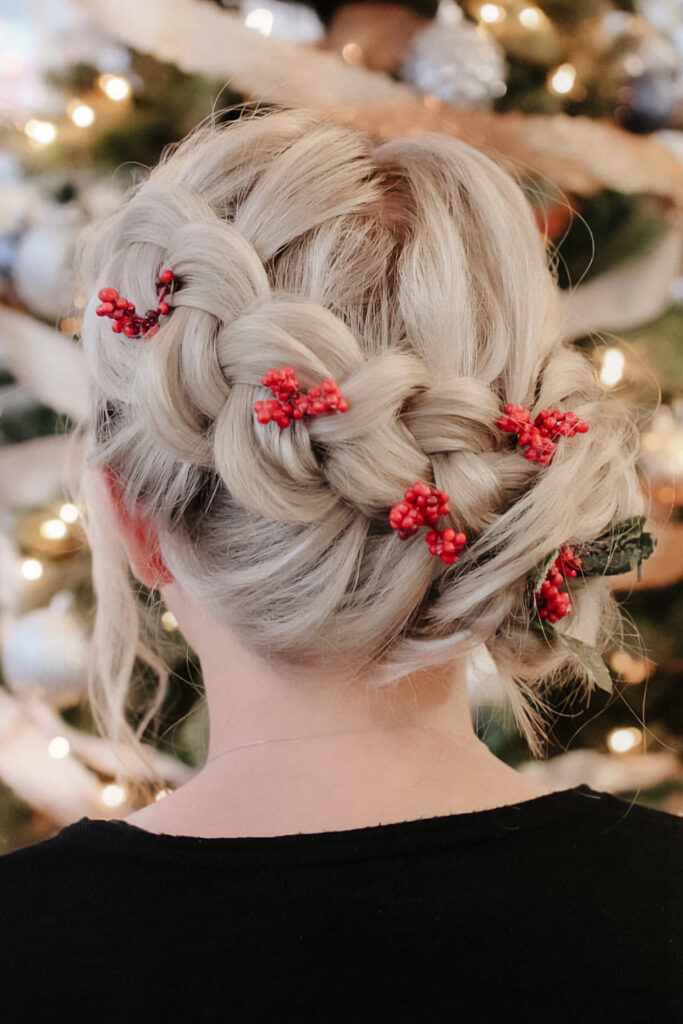 Updo Hairstyles with Christmas Accessory