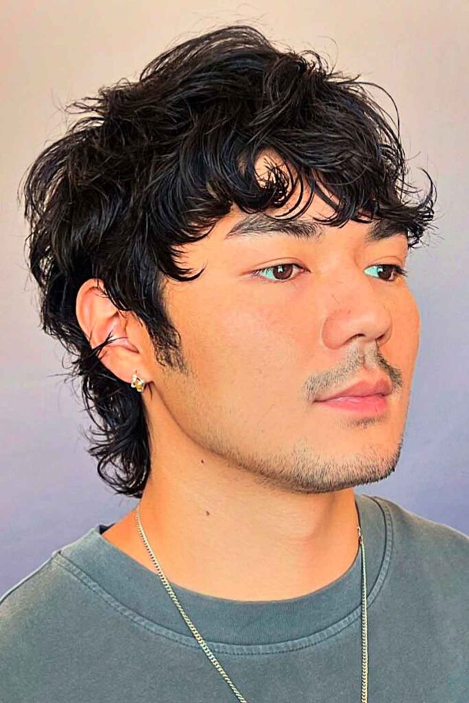 Curly Shag Mullet #mensmediumhircuts #mediumlengthhairstylesmen