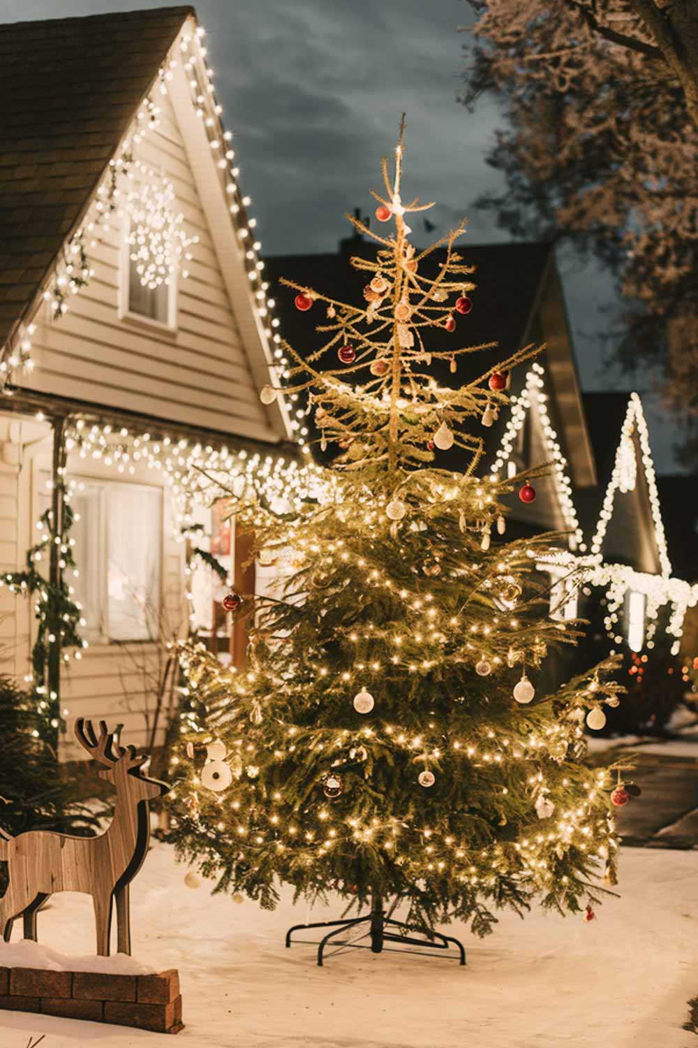 Home Yard Decoration with Christmas Tree