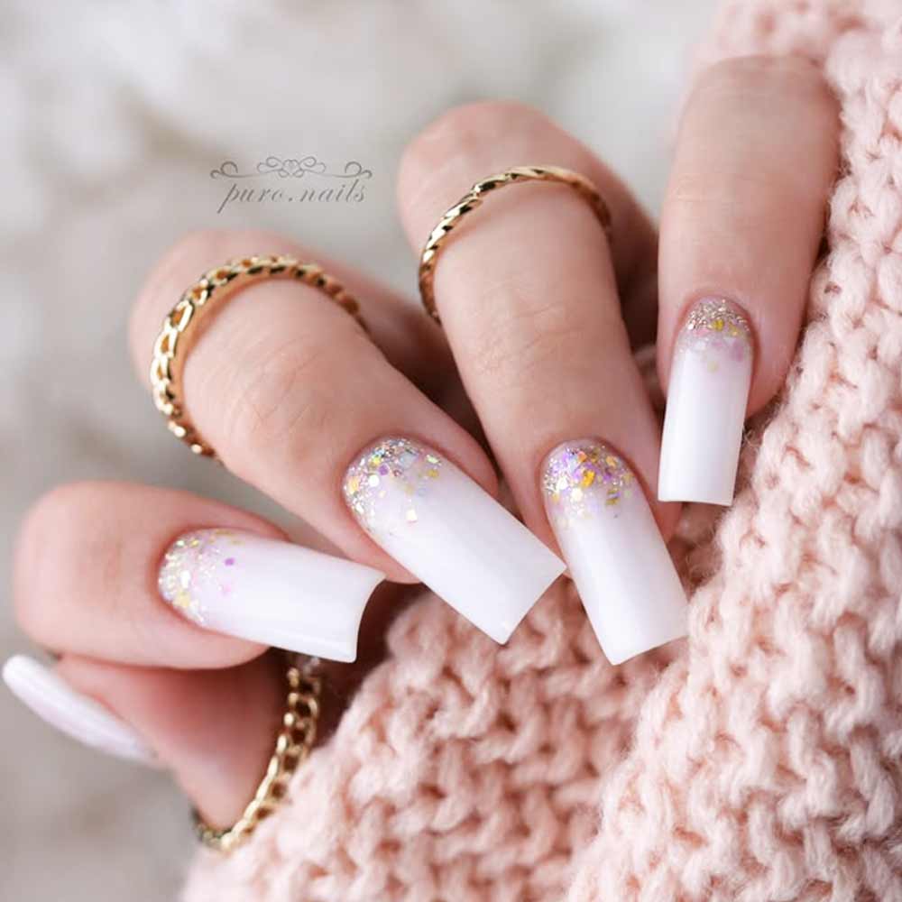 Milky White Nails