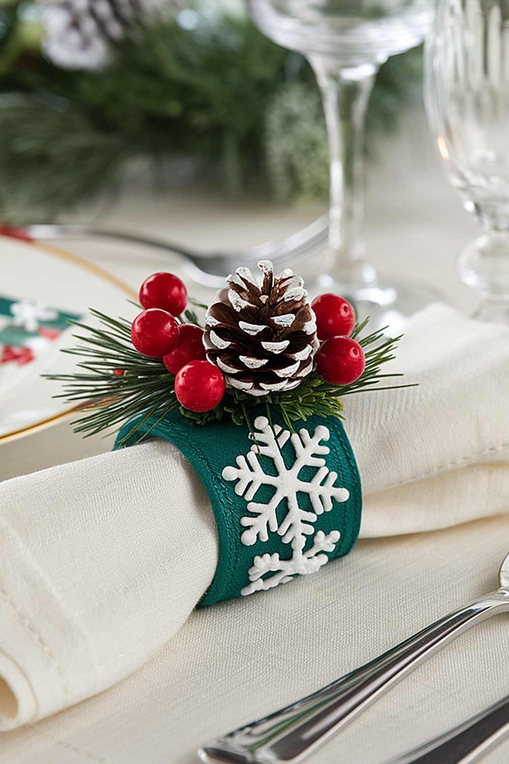 Napkin Ring with Cone and Berries