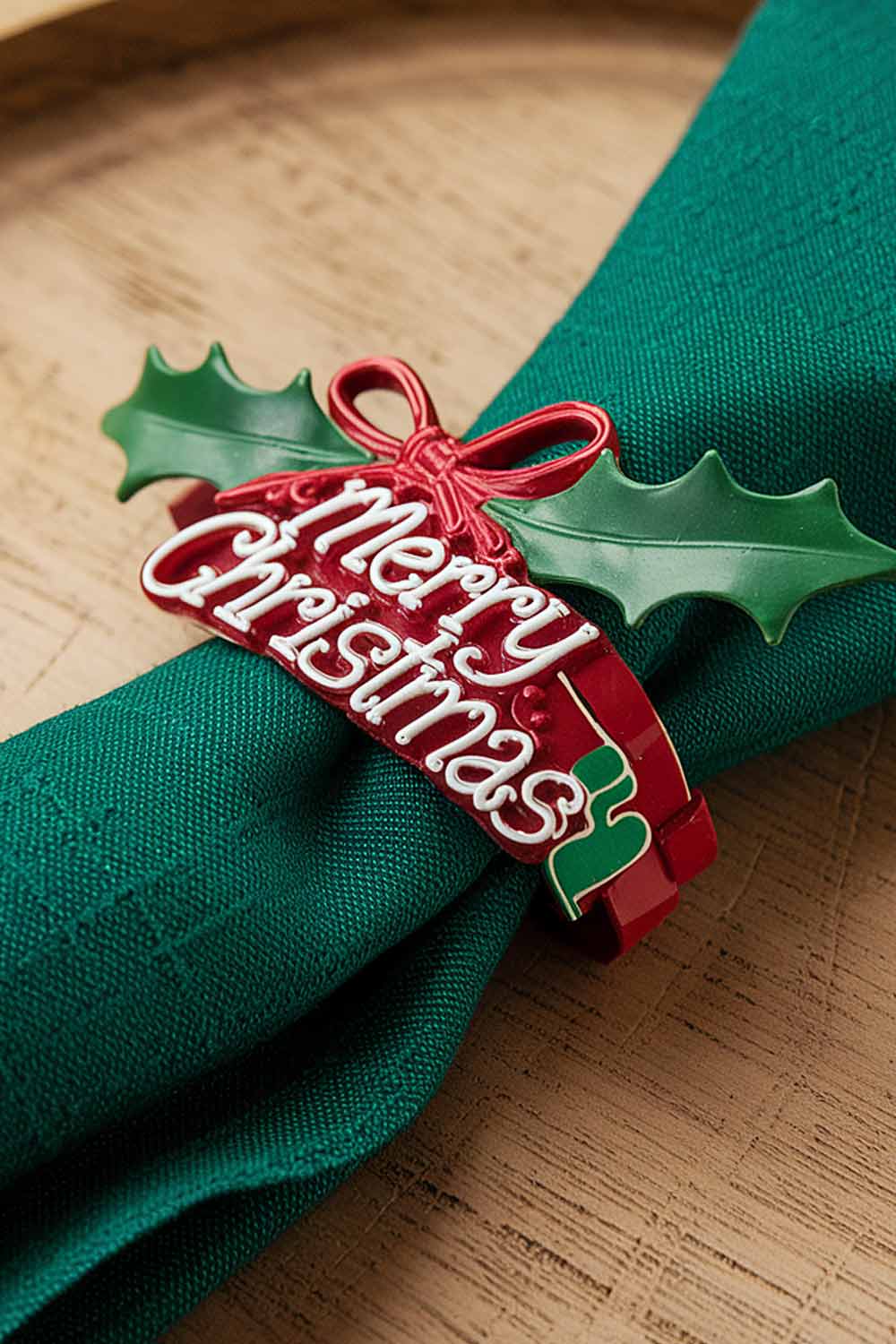 Christmas Napkin Ring with Lettering