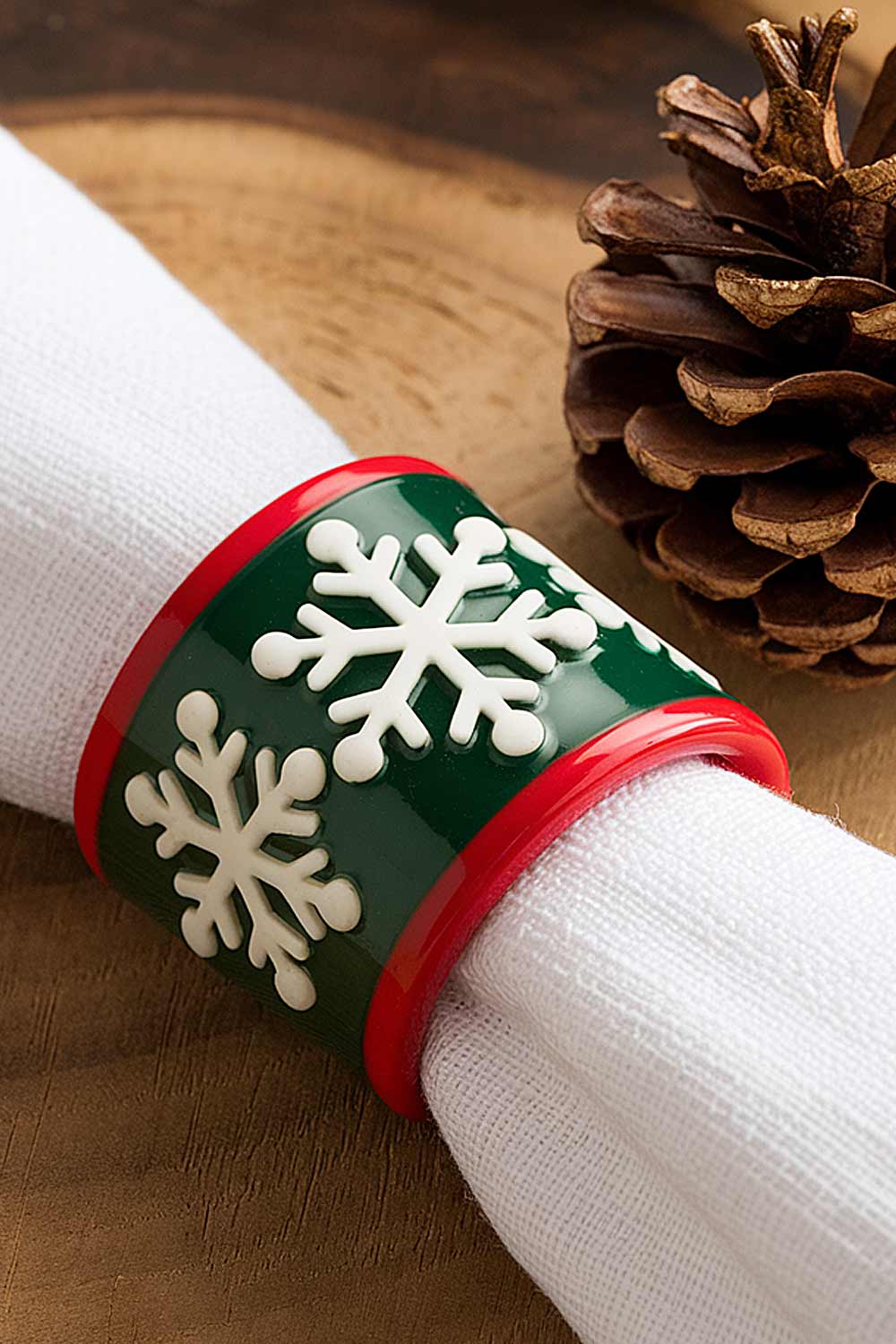 Christmas Napkin Ring with Snowflakes