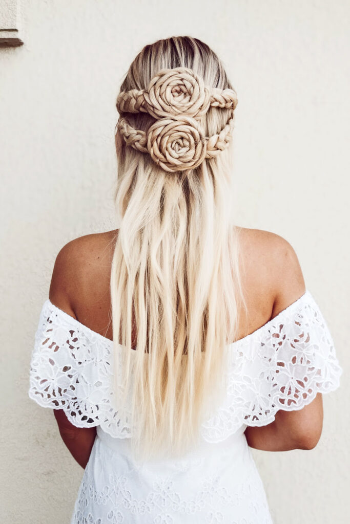 Double Roses Half-Updo