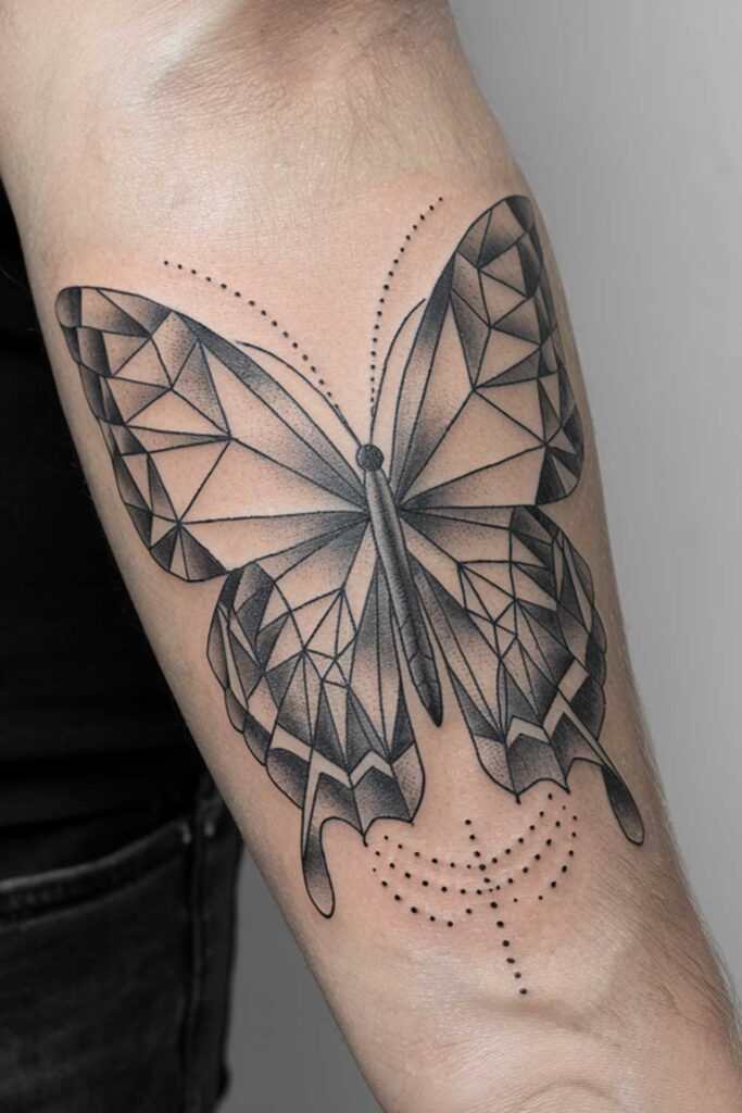 Geometric Butterfly Tattoo