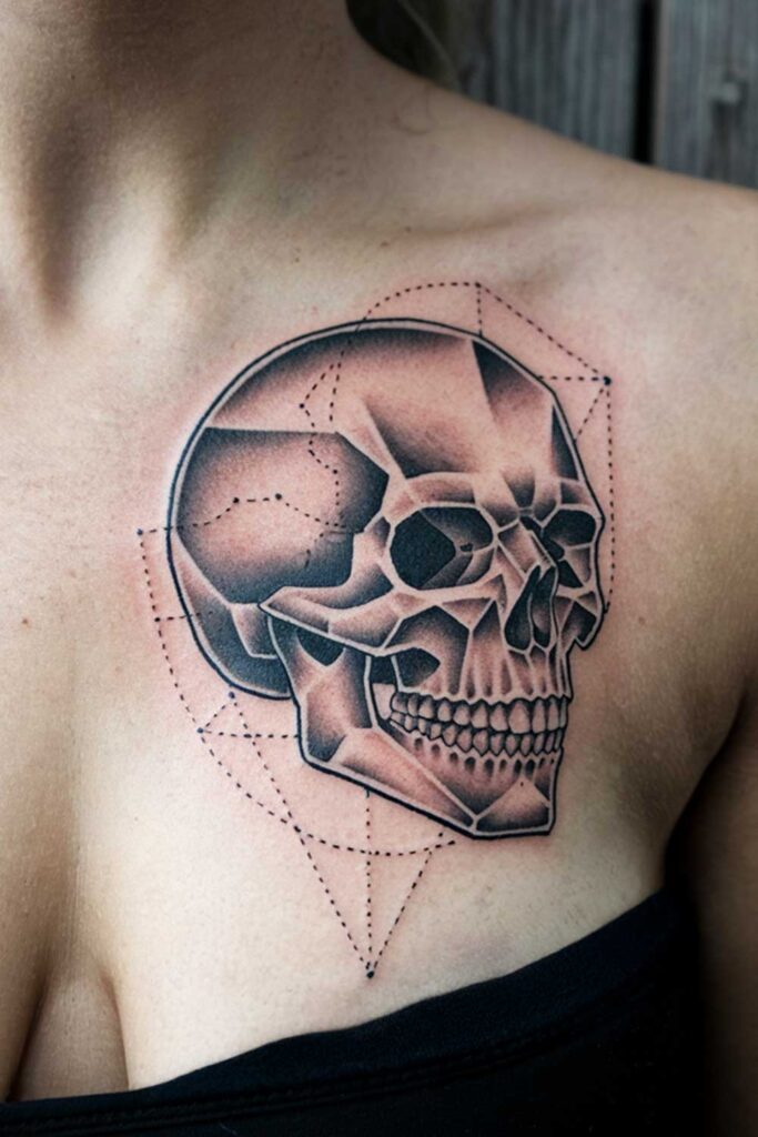 Skull with Geometric Elements