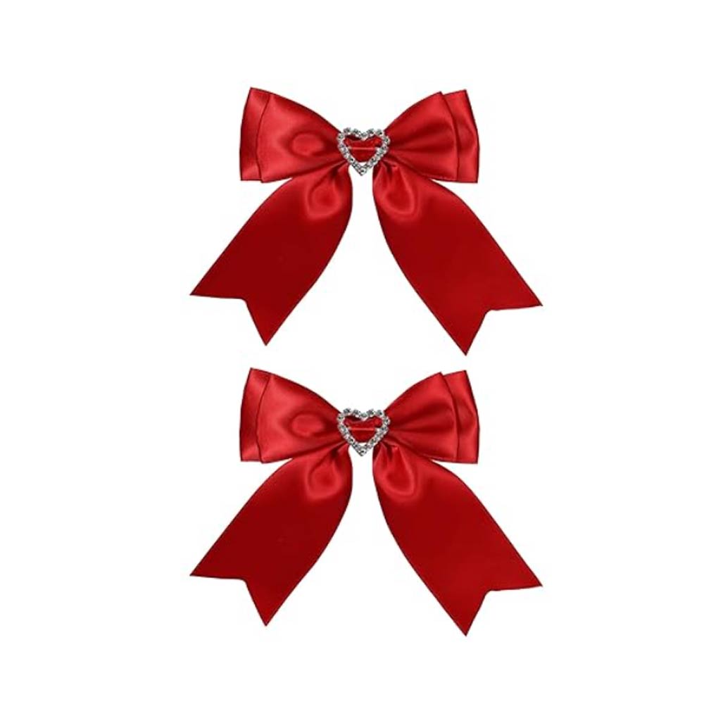 Red Hair Bow Clips