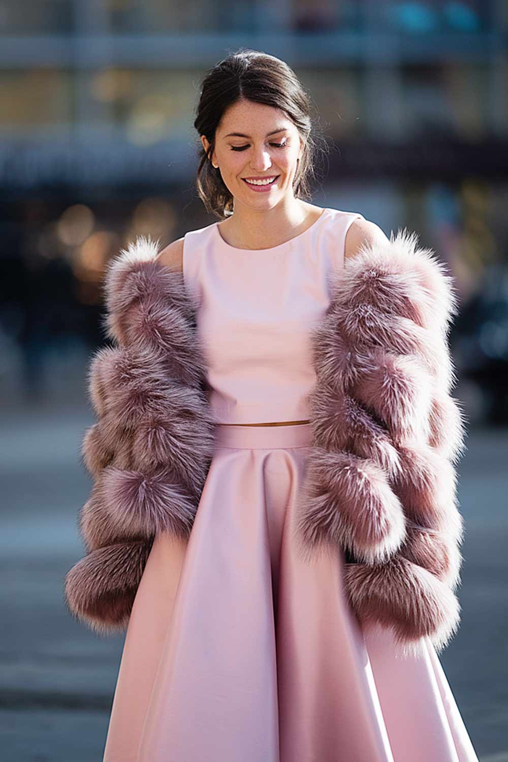 Pink Outfits with Fur Jacket