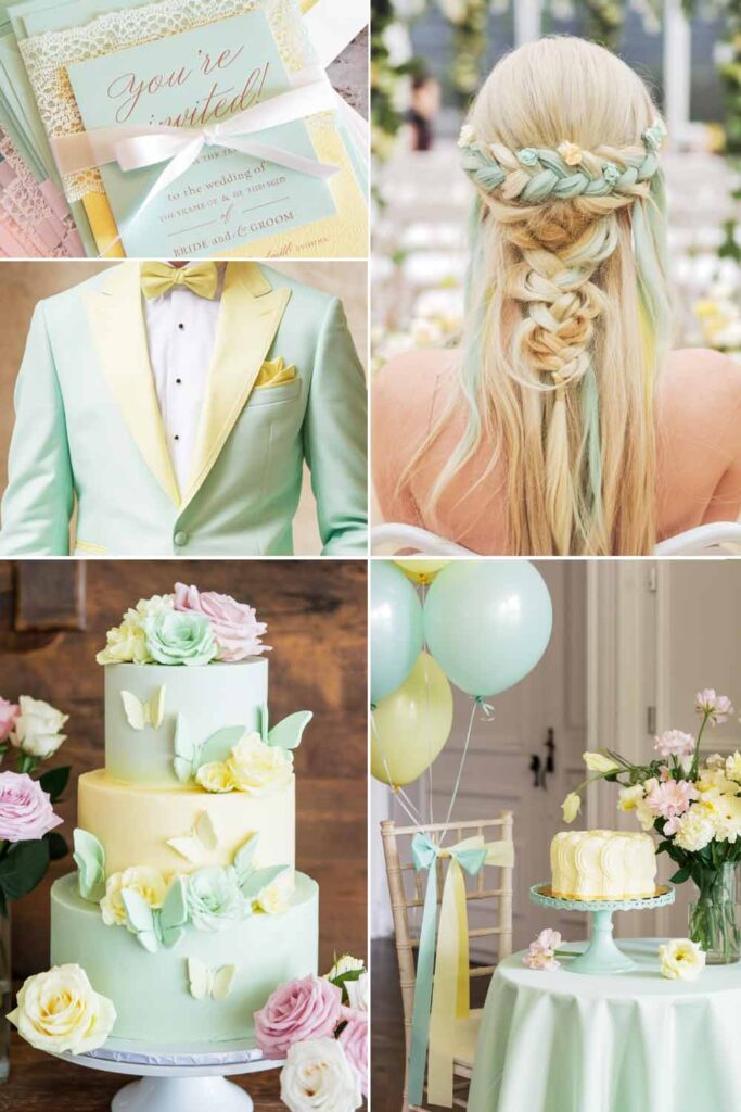 Mint + Yellow Wedding Color Palette