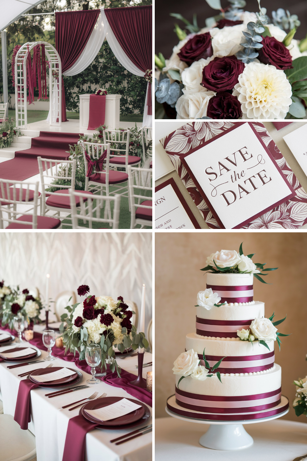 Burgundy & White Wedding Color