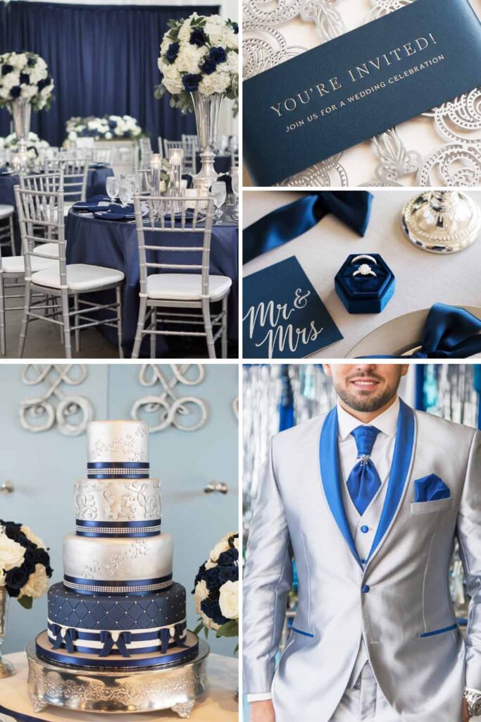 Navy Blue and Silver Colors