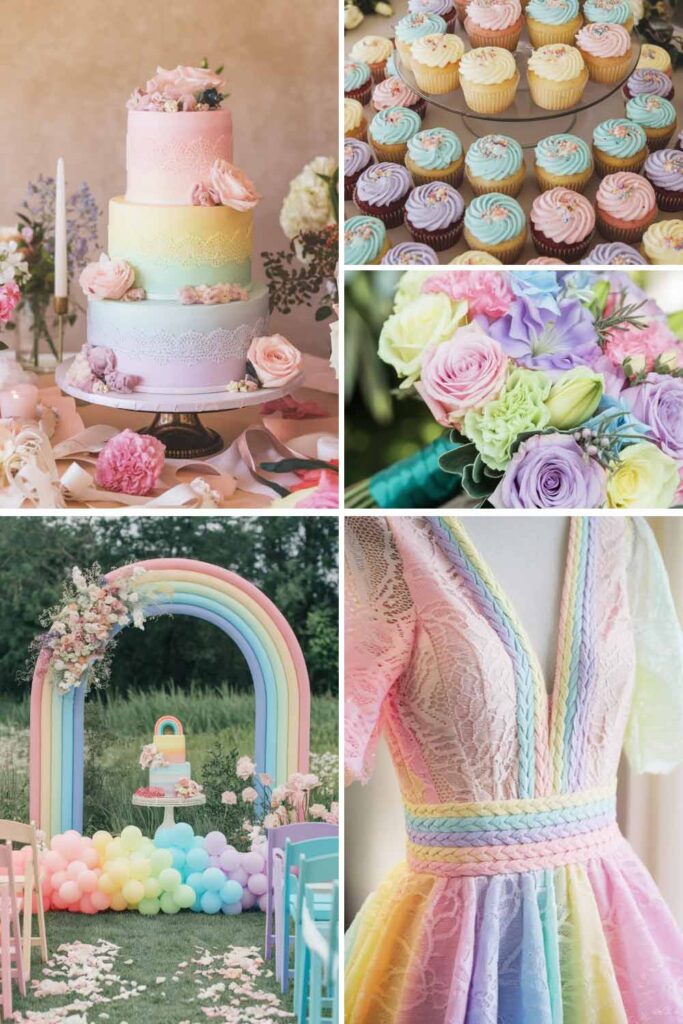 Pastel Rainbow Wedding Color Palette