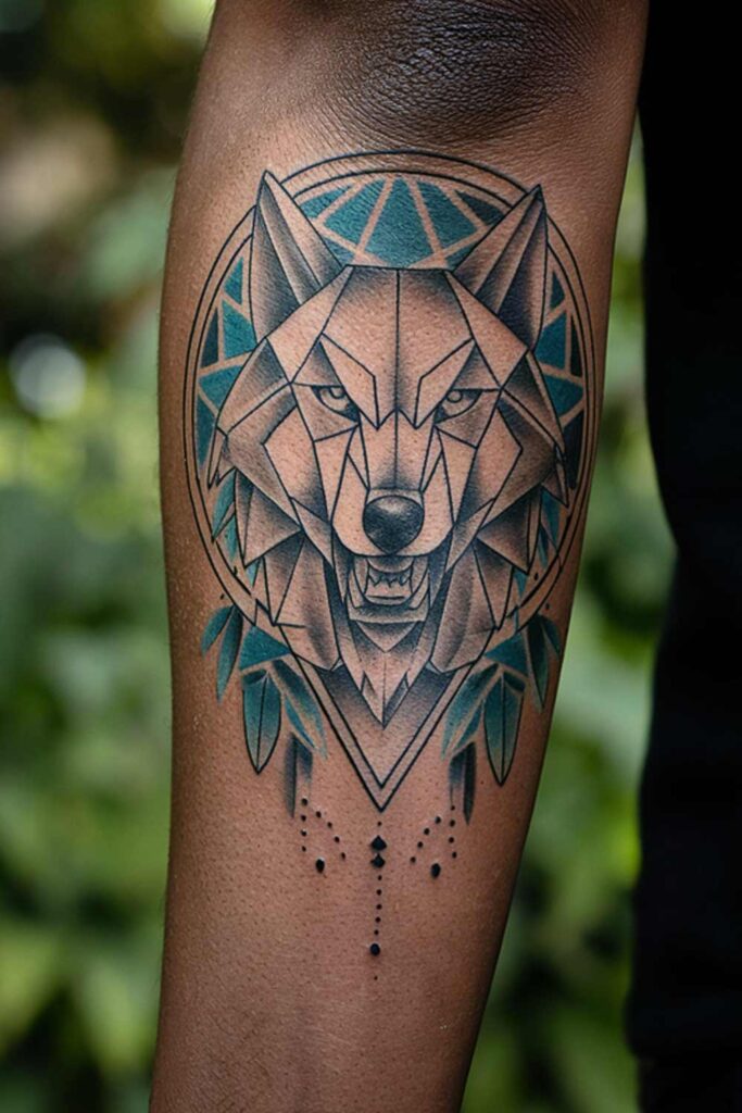 Geometric Wolf Design