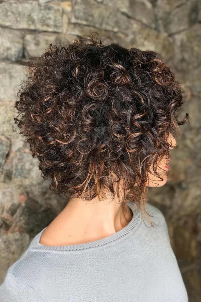 Curly Asymmetrical Bob