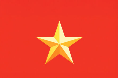 What country has a flag with a yellow star in the center of a red background?