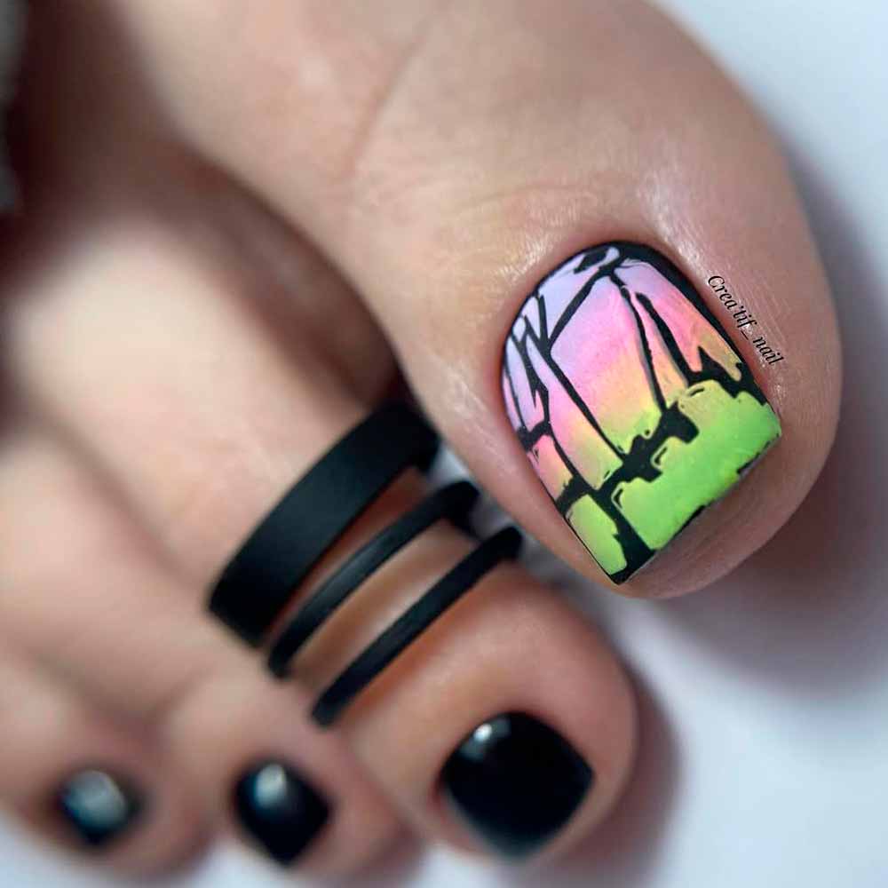 Graffiti Toe Nail Art #toenail #toenails #pedicure #toenaildesigns #pedicuredesigns