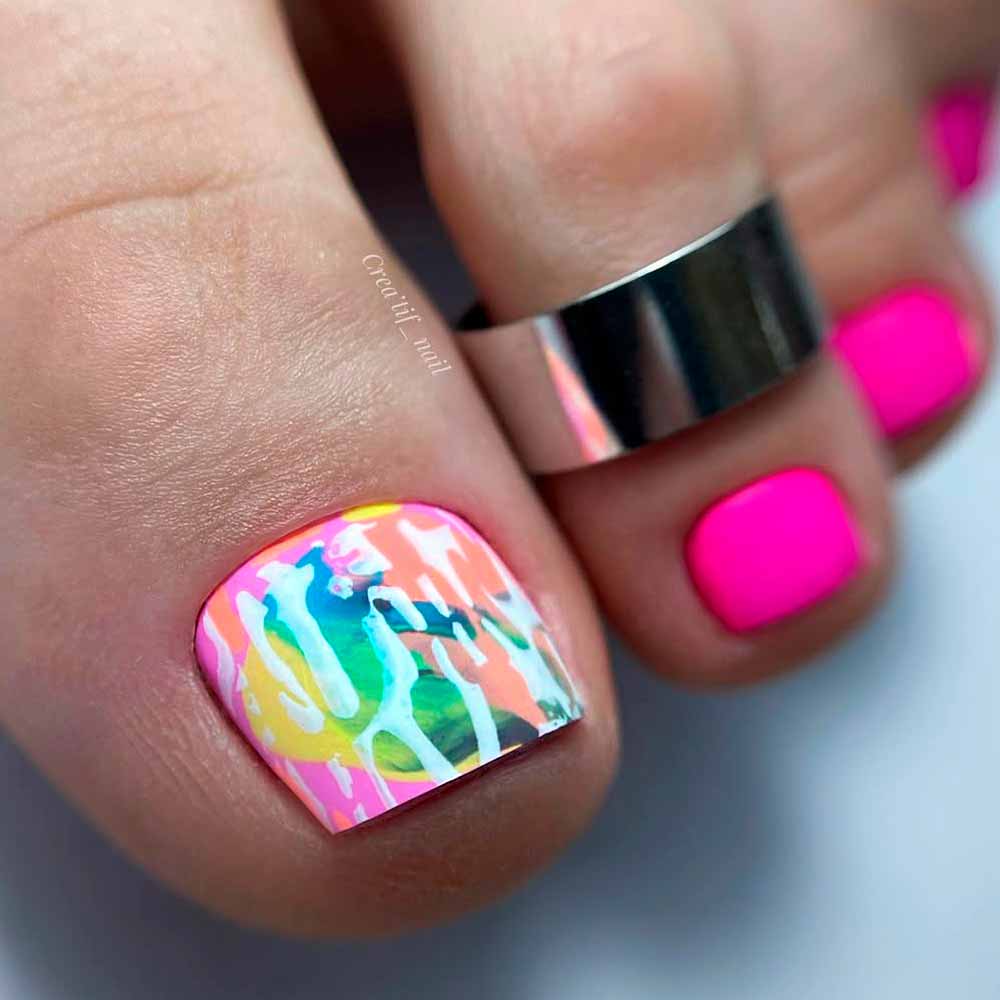 Graffiti Toe Nail Art #toenail #toenails #pedicure #toenaildesigns #pedicuredesigns