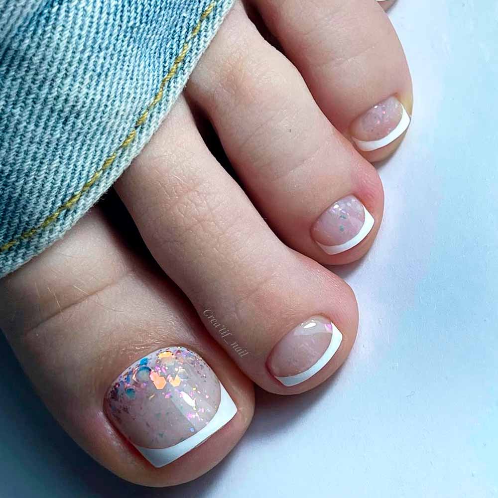 French Toe Nail Designs #toenail #toenails #pedicure #toenaildesigns #pedicuredesigns