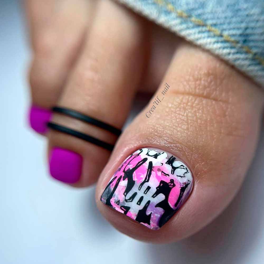 Graffiti Toe Nail Art #toenail #toenails #pedicure #toenaildesigns #pedicuredesigns