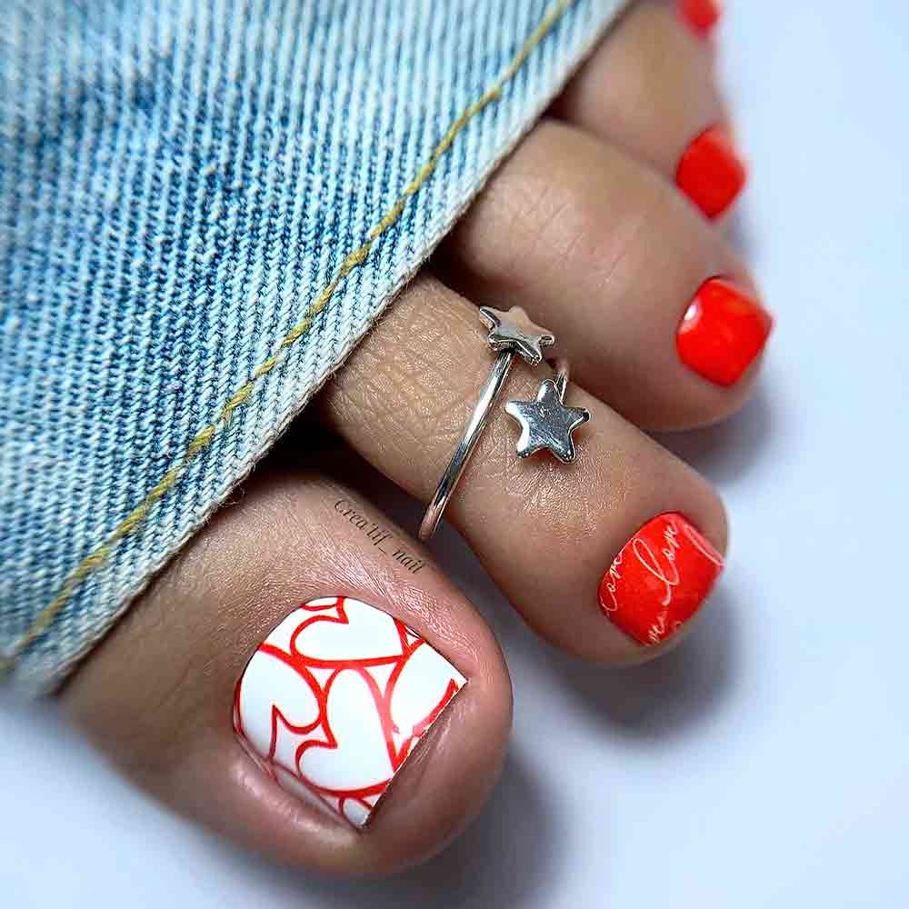 Hearts Designs #toenail #toenails #pedicure #toenaildesigns #pedicuredesigns