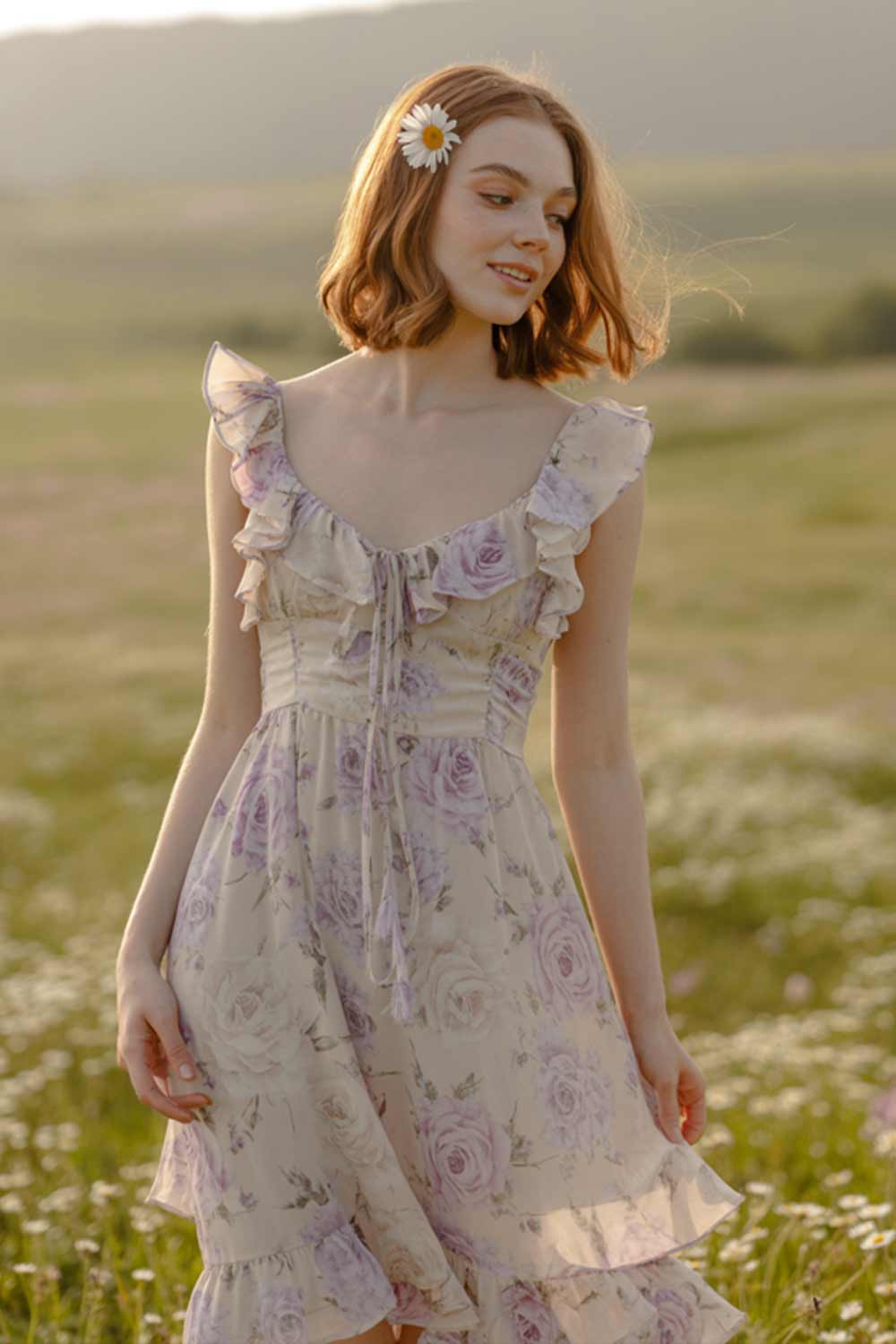 Floral Dresses with Ruffles Design