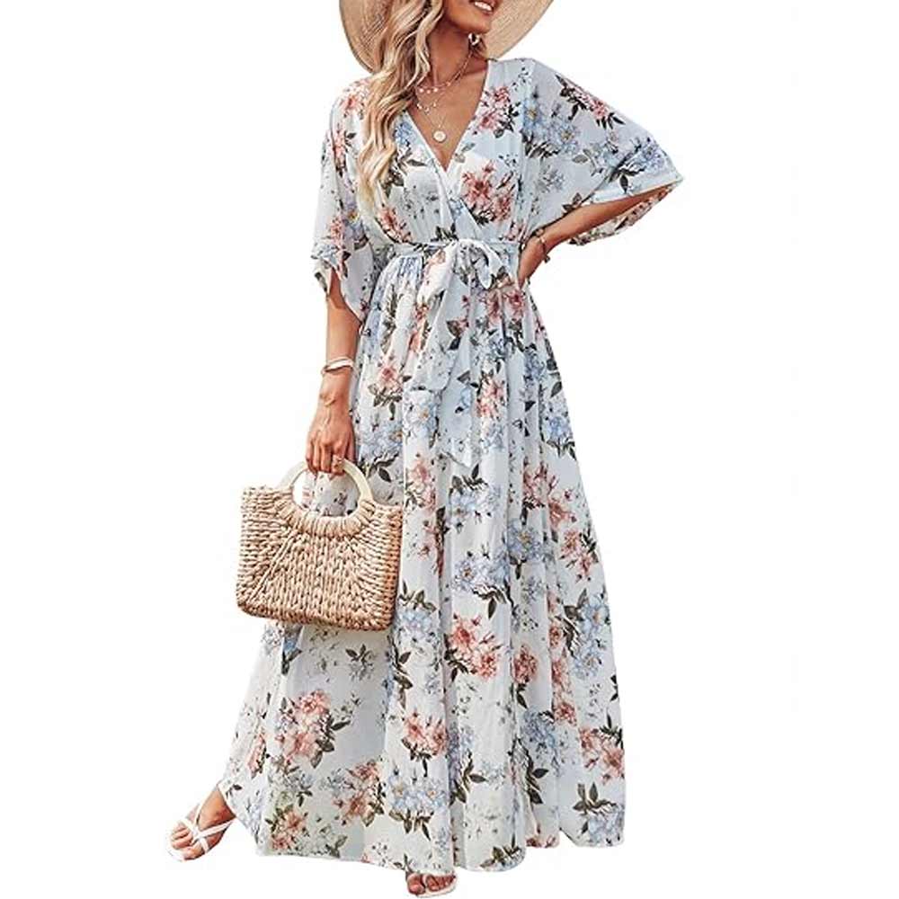 Summer Flowy Floral Print Maxi Dress