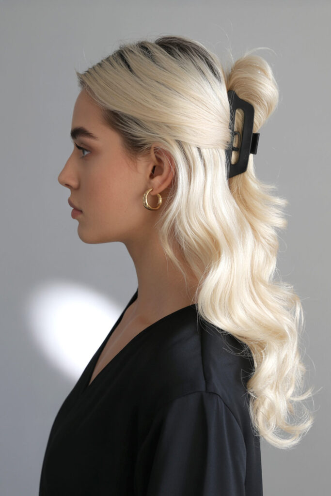 Claw Clip Half-Up Waves