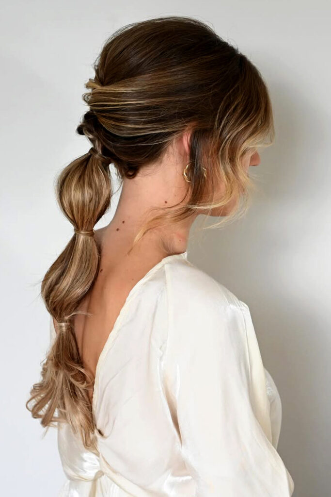 Romantic Twisted Bubble Ponytail