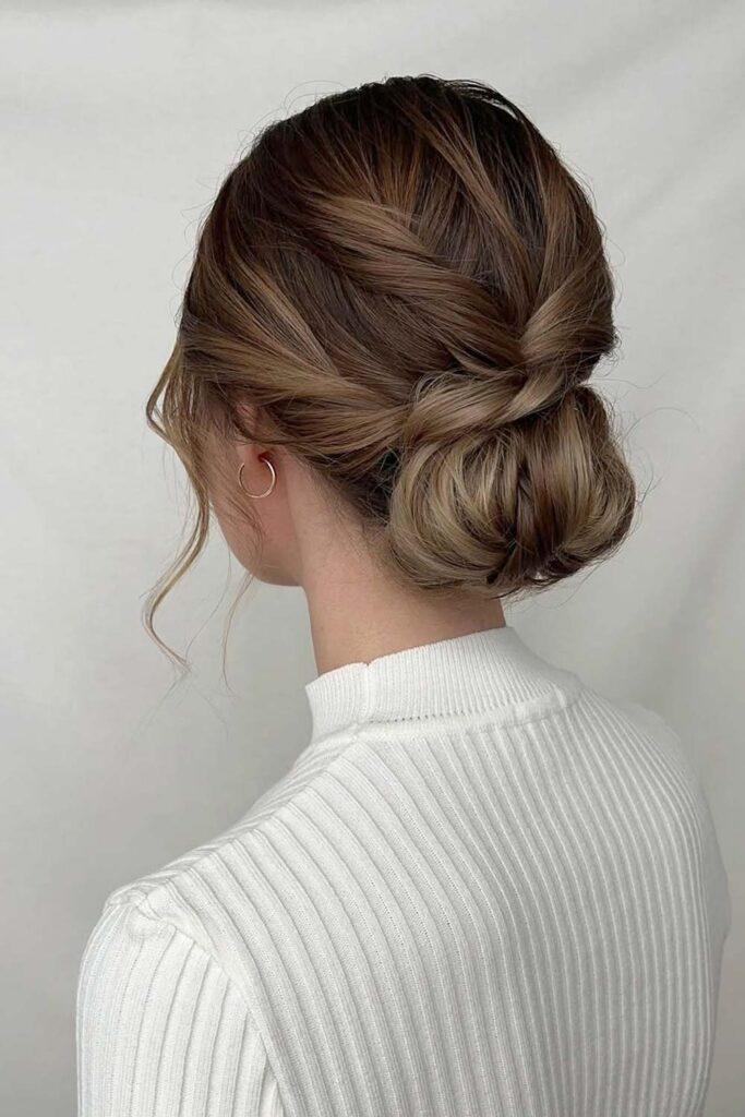Textured Twist-Inspired Low Bun