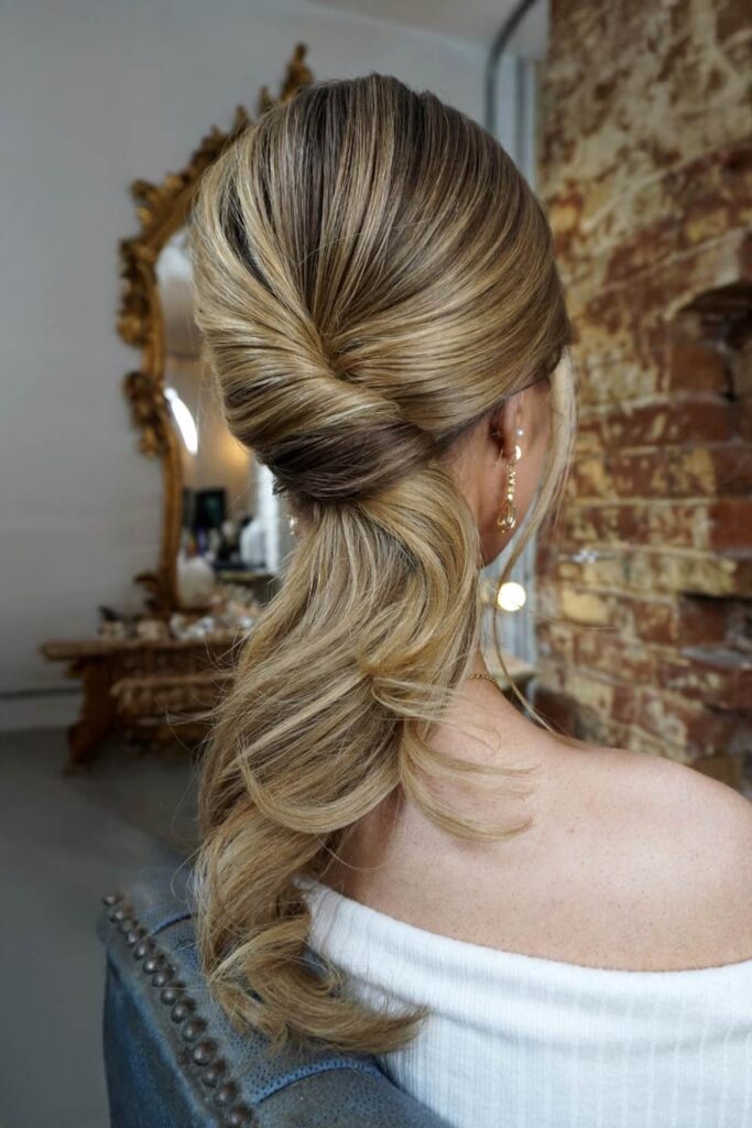 Wrapped Twist Ponytail with Vintage Volume
