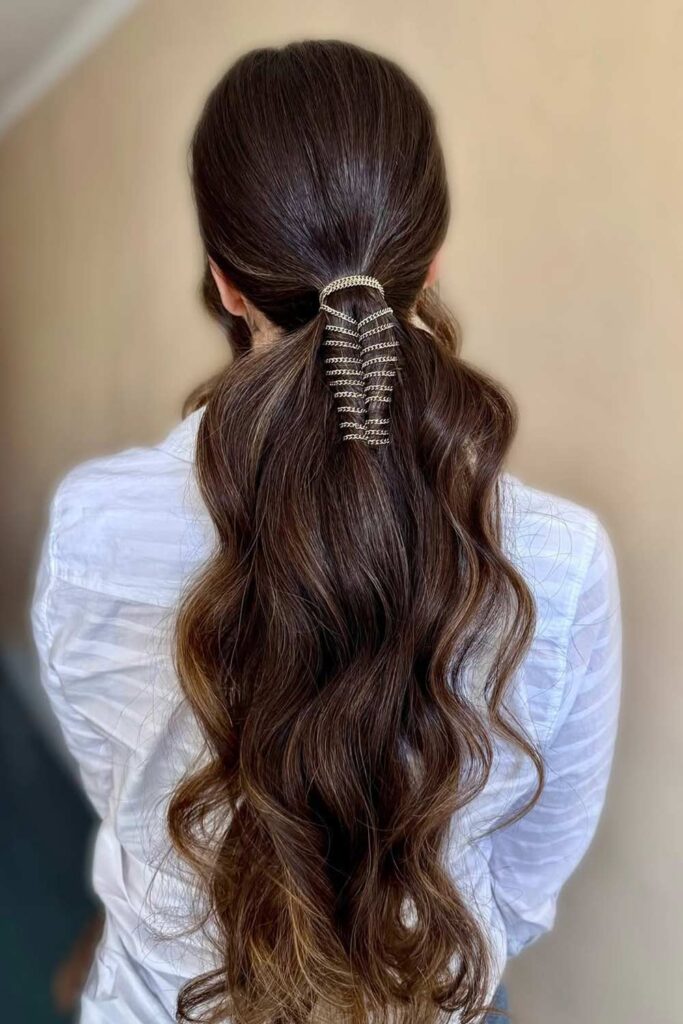 Low Ponytail with Statement Wrap