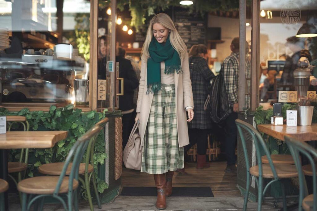 How do you act when walking into a busy coffee shop alone?