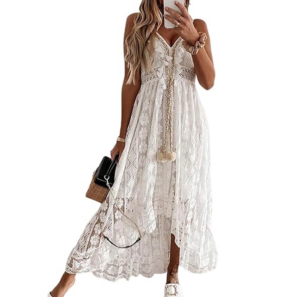 Sleeveless Lace Casual Boho Dress