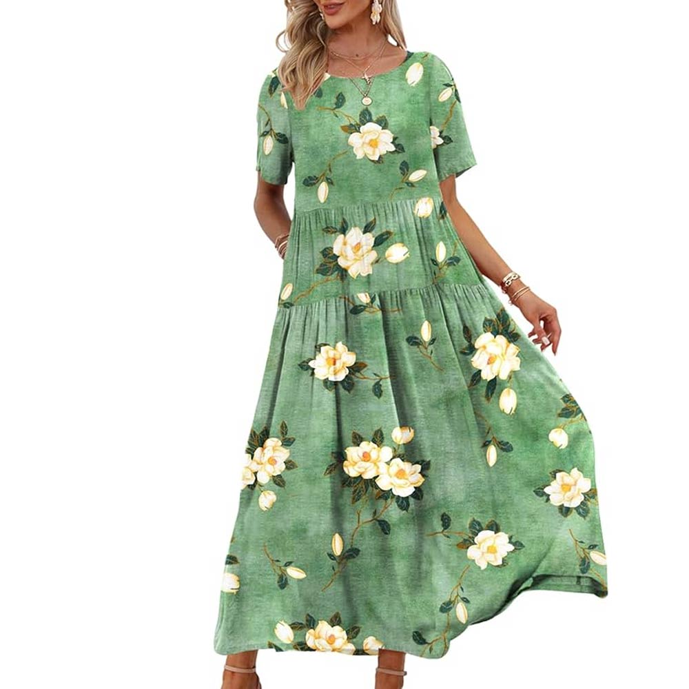 Casual Loose Bohemian Floral Dress