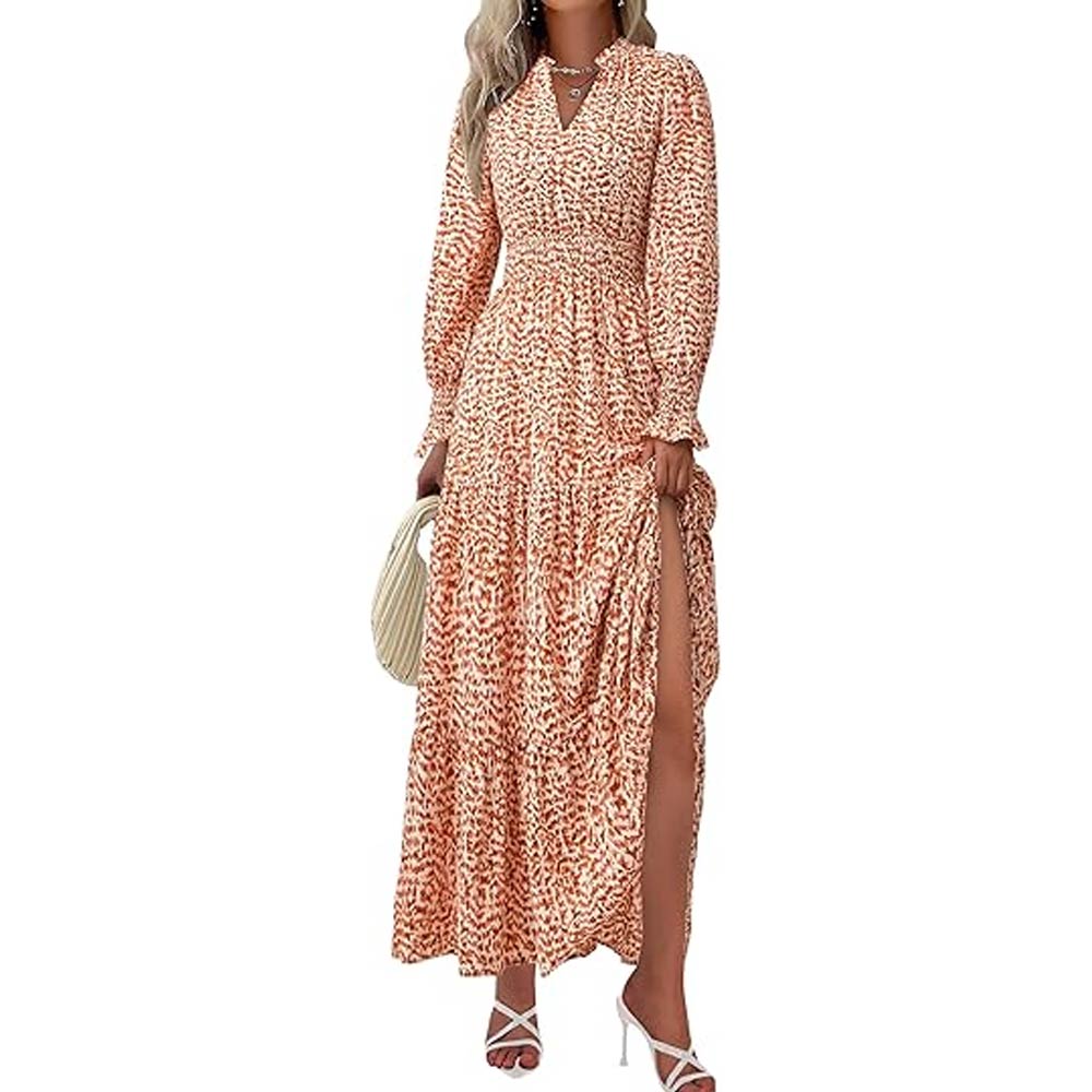 Floral Maxi Dress with Long Sleeves