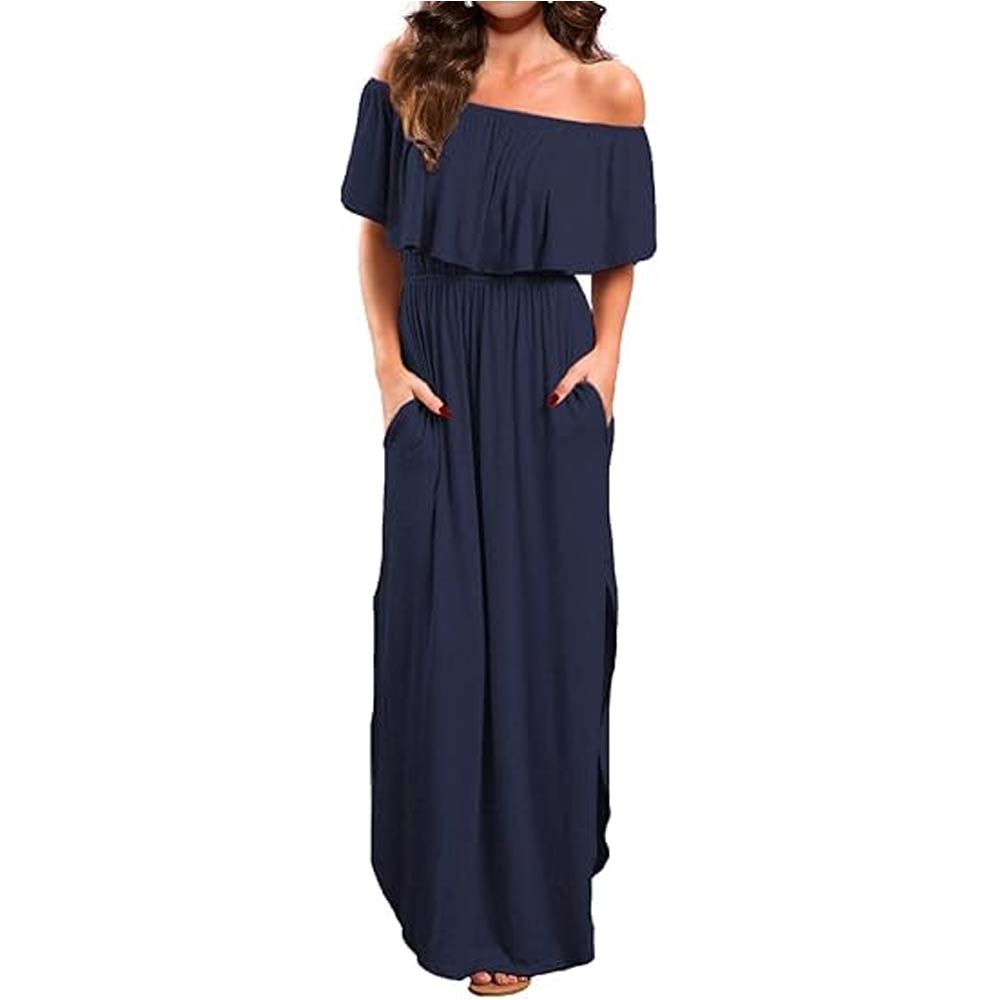 Off Shoulder Summer Casual Long Dress