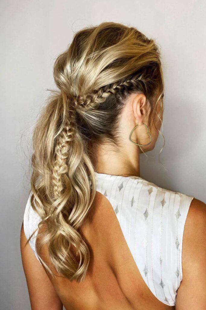 Braided Side Ponytail with Edgy Details