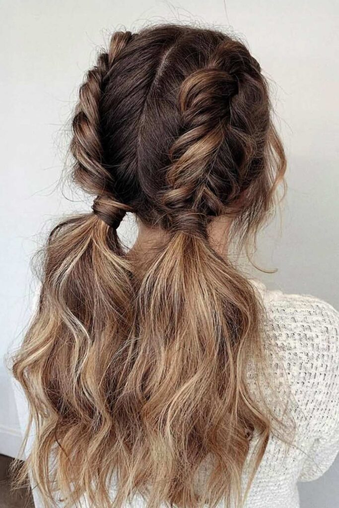 Dutch Fishtail Pigtail Braids