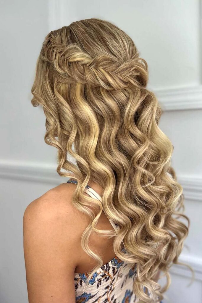 Fishtail Crown with Defined Curls