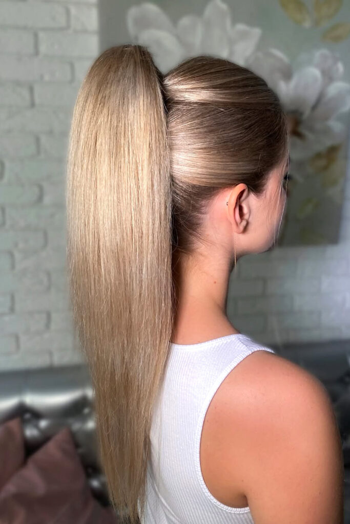 High Sleek Ponytail with Volume