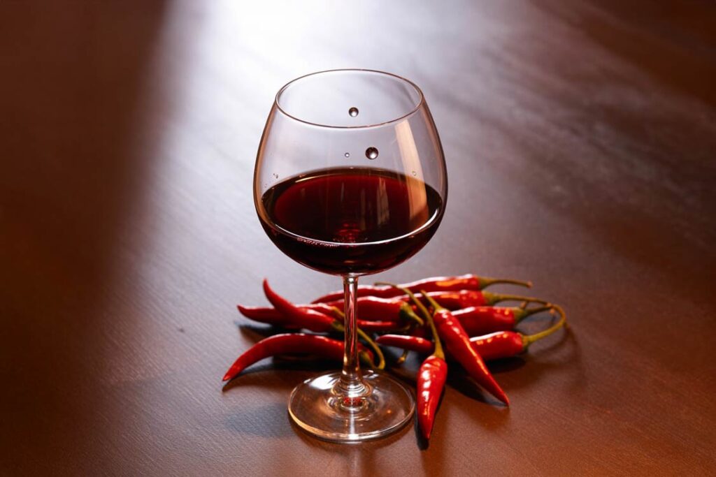 Red wine + pepper