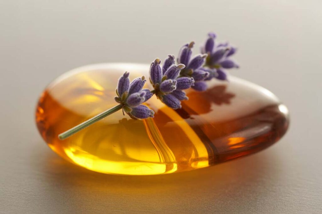 Warm amber + lavender