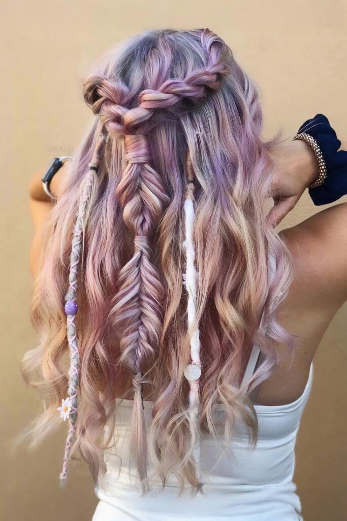 Boho Braided Vibes with Pastel Ombre Flow