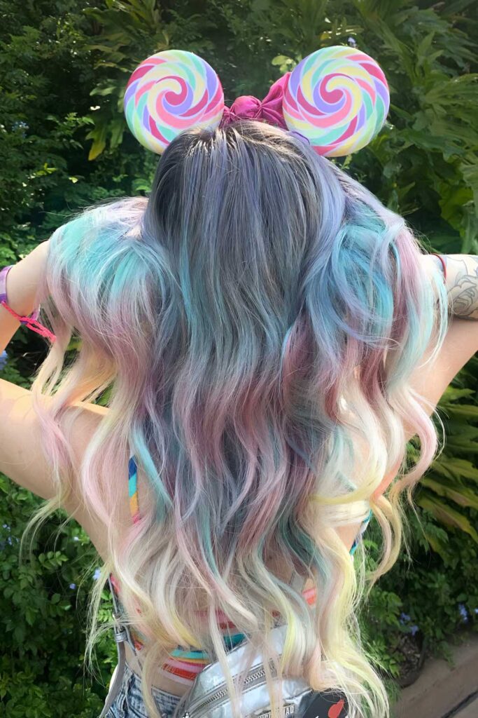 Pastel Rainbow Ombre Hair