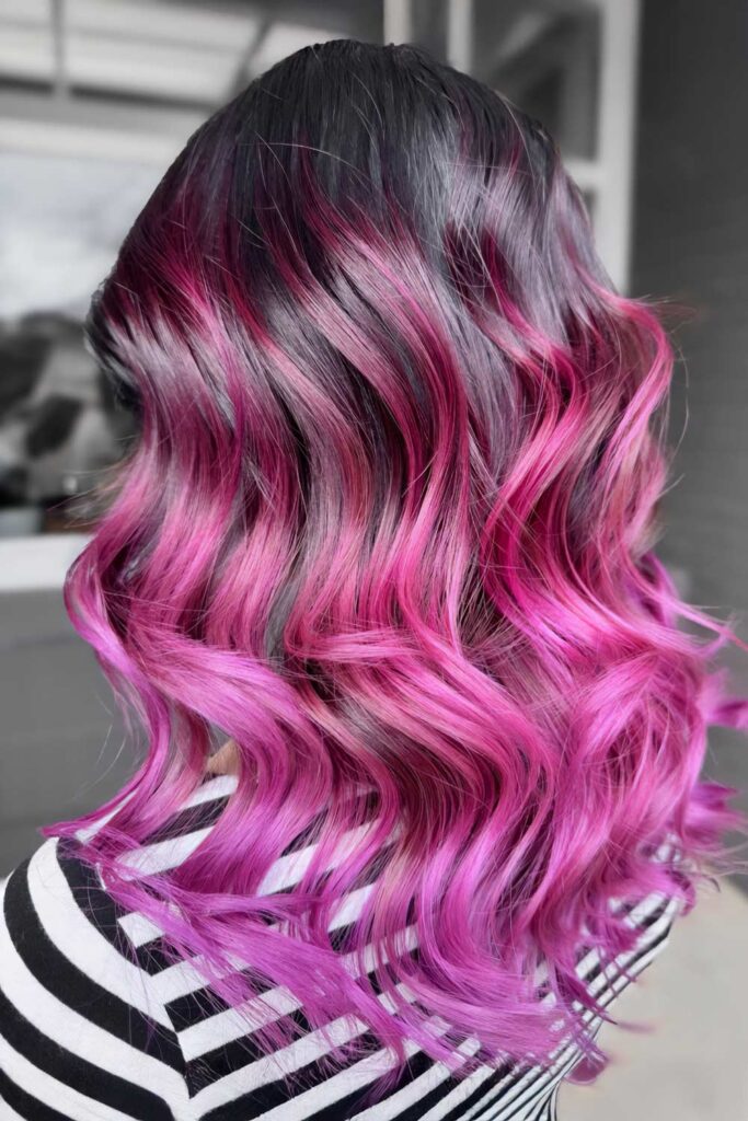 Purple Ombre Hair with a Dark Root Melt