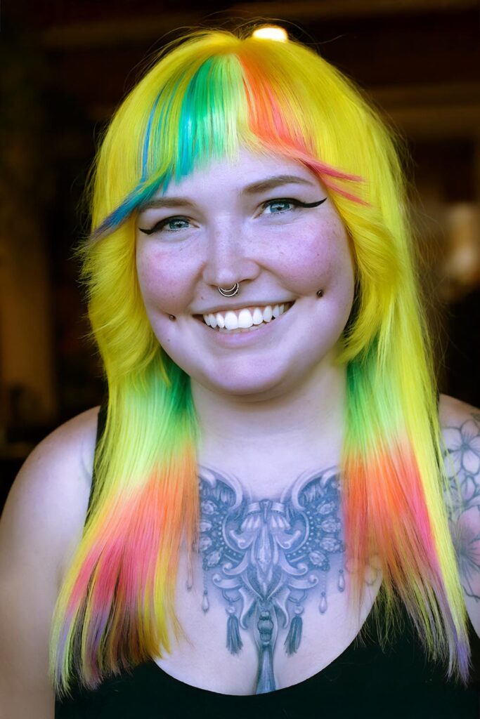 Vivid Rainbow Hair for Festival Lovers